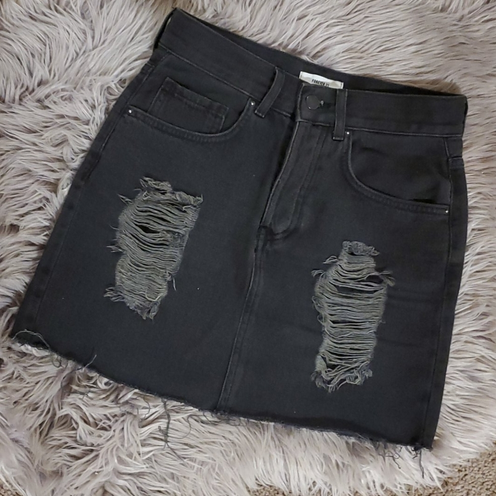 F21 Black Mini Skirt